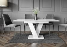 Image of Extendable Dining Table Small White Gloss Table 6 8 Seater Modern Dining Masy