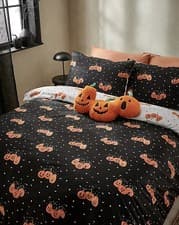 Image of Pumpkin Squad Print Easycare Duvet Set Single