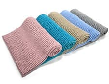 Image of Soft Non Slip Thick Shaggy Noodle Bobble Loop Bath Mat Pedestal Super Absorbent