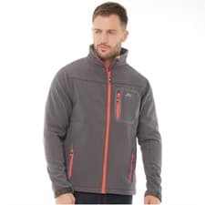 Image of TRESPASS MENS AMHERST SOFT SHELL JACKET - FLINT/FIRE – SMALL – BNWT