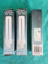 Image of QTY 3 X CROMPTON COMPACT FLOURESCENT 'DE' TYPE 4 PIN G24q-2 * 18W 1200 LUMEN *