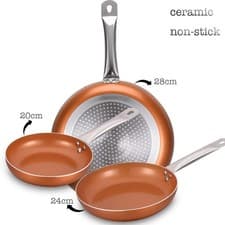 Image of Frying Pan Non-Stick Ceramic Induction Aluminium Alloy Kitchen Cookware UK