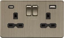 Image of Knightsbridge 13A 2G SP Switched Socket With Dual USB Charger Ports 5V DC 4.0A