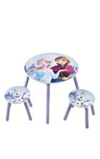 Image of DISNEY HOME FROZEN ROUND CHILDRENS TABLE AND 2 STOOLS SET Wooden
