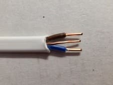 Image of 1.5mm Twin and Earth Cable. 80p Per Meter. White. Quantity 1 = 2 meters.