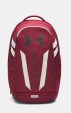 Image of UA Hustle 5.0 Backpack- Style 1361176- Cardinal/Summit White/Black