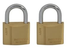 Image of Faithfull Brass Padlock Keyed Alike 2 x 40mm FAIPLB40KA