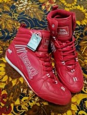 Image of ORIGINAL Lonsdale Storm Box Boxing Boots Red Limited Edition Leather - UK8