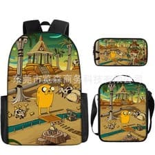 Image of Cosplay Adventure Time with Finn Jake Kids Backpack Schoolbag Pencilcase Bag