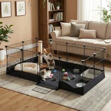 Image of Dog Pet Pen Enclosure Puppy Rabbit Metal Playpen Run Cage Hutch for Small Animal