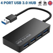 Image of USB 3.0 HUB 4 Port High Speed Multi Port Splitter for PC Laptop PS4 Macbook PS3