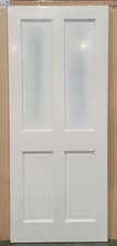 Image of 4 Panel White Primed Obscure Glazed External Door - 44mm Three sizes available