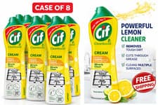 Image of Cif Cream Lemon 100% tough dirt removal Cream Cleaner multipurpose 8 X 500ml