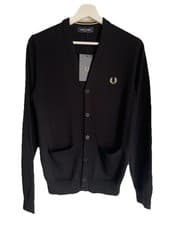 Image of FRED PERRY logo Classic cardigan Size: XS Men Black