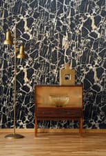 Image of RASCH ENZO WALLPAPER MARBLE BLACK GOLD HEAVYWEIGHT VINYL 538113