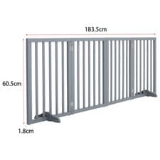 Image of Wooden Pet Gate Long Fence Foldable Puppy Dog Playpen Safety Barrier with Feet
