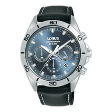 Image of Lorus RT341KX9 Men's Chronograph Watch Blue Dial Black Strap 100m RRP £99.99