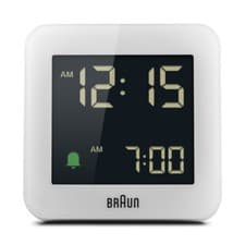 Image of BRAUN DIGITAL ALARM CLOCK WITH SNOOZE DESK SMALL 7.5CM - BLACK OR WHITE - BC09