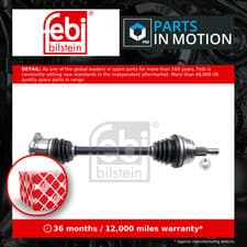 Image of Drive Shaft Front Left 181980 Febi Driveshaft 1J0407271CH 1J0407451CX Quality