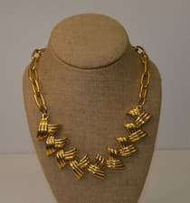 Image of NWOT ANNE KLEIN Gold tone 22" Open Clasp Necklace Round AKII Logo