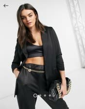Image of Vero Moda Black Tailored Blazer Jacket Soft Stretch UK 6 Ruched Sleeve