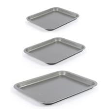 Image of Salter Essentials Baking Tray Set of 3 31/35/41cm Durable Non-Stick PFOA-Free