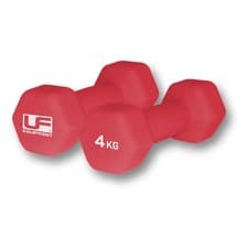Image of Urban Fitness Hex Dumbbells Neoprene Covered 2 x 4.0kg - Red (Pair)