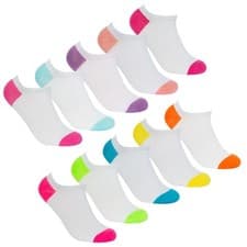 Image of Women's Girls Trainer Socks Liner Ankle 5-10 Pairs Pack Ladies Socks