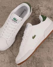Image of Lacoste Carnaby Cup Leather Trainers White/Dark Green