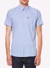 Image of Barbour Men's Short Sleeve Shirt Blue Cotton Size M