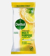 Image of 4x Dettol Antibacterial Multi Purpose Cleaning Wipes Citrus Zest 50 Pack