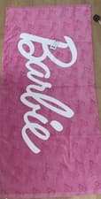 Image of Barbie Pink 100% Cotton Kids Towel Beach Holiday Swimming 70x140cm Mattel NEW