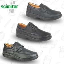 Image of Mens Scimitar Formal Shoes Apron Saddle Slip On Lace Touch Strap Black School