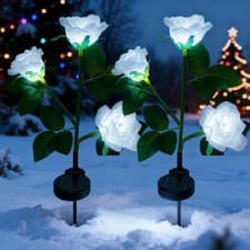 Image of XVZ Solar Flower Outdoor Garden Lights,2 Packs Stake Lamps with...