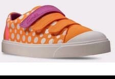 Image of Clarks City Vibe Girls Orange Combi Textile Canvas Shoes Uk Size 10.5 F EU 28.5.
