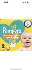 Image of Pampers New Baby Size 2 Nappy 4-8Kg Premium Protection, Pack of 44 Nappies