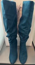 Image of SEXY MUST HAVE Jessica Simpson WOMENS Deluxe AZURITE COLOR MICROSUEDE BOOTS 7M