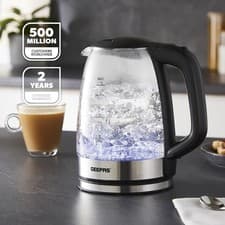 Image of GEEPAS Illuminating Electric Glass Kettle 1.7L Cordless Jug Kettle 2200W Black