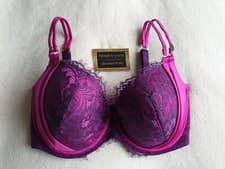 Image of NEW ANN SUMMERS "FUCHSIA FLIRT" PADDED PLUNGE BRA SIZE U.K 34F - EU 75G 
