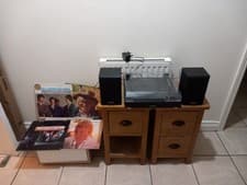 Image of Lenco LS-101BK Turntable Speakers Vinyl Record Player Sound System