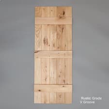 Image of V Grooved Solid Oak Internal Ledged Door - Oak Ledged Doors - Cottage Doors