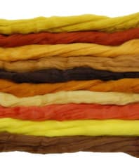 Image of Brown Merino Wool Roving  Pack 10 Colours - Needle Felting, Spinning & 3D Crafts