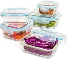 Image of 10-Piece Borosilicate Glass Meal Prep Containers – 100% Leak-Proof Snap-Lock ...