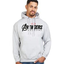 Image of Official Marvel Mens Avengers Endgame Logo Hoodie Grey Marl S-XXL