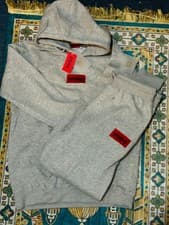 Image of HUGO Grey Track Suit, Hoodie Plus Track Pants For Men Size M Logo