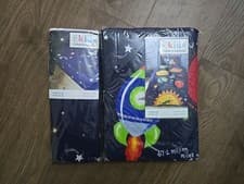 Image of Catherine Lansfield HAPPY Space Single Duvet Cover Set & Fitted Sheet 19.99p