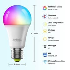 Image of WiFi Smart Light Bulb APP/Remote Control B22 E27 Bayonet Screw RGB+CCT Lamp UK