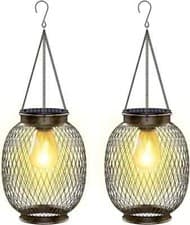 Image of Collasis Solar Lights Outdoor Garden, Solar Garden Lights 2 Pack Upgrade Metal R