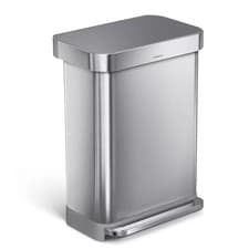 Image of simplehuman Rectangular Step Can Bin 55L Brushed Stainless Steel Kitchen Waste