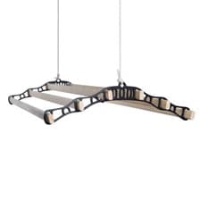 Image of Hanging Clothes Dryer Indoor Black Cast Iron Ceiling Pulley System 6 Wood Laths